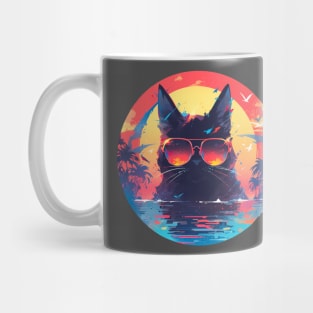 Cat in sunglasses, summer Mug